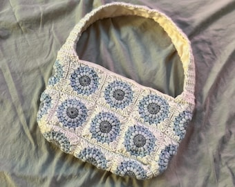 Crochet granny square shoulder bag