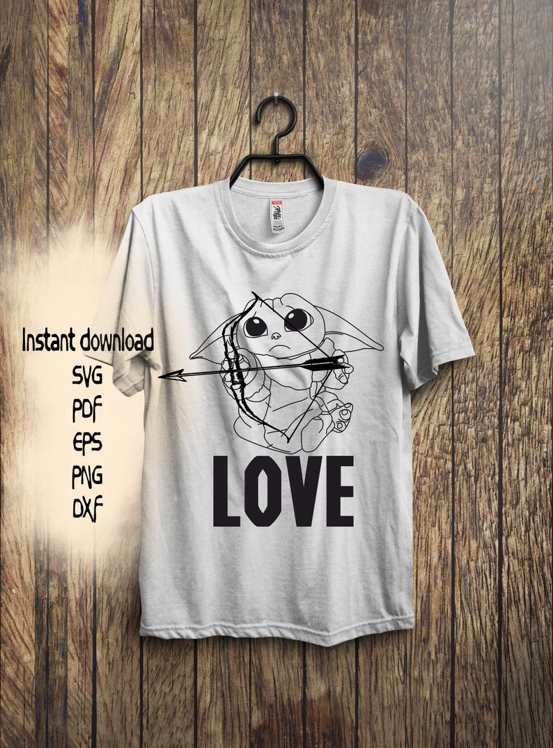 Baby Yoda Love Svg Png Eps Pdf Dxf The Child Svg Yoda Etsy