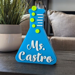 Science Teacher Name Sign 3D Printed Name Plate Science Teacher Gift ...