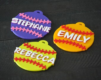 Softball Tough Bag Tag Personalized Softball Bag Tag Custom Softball Keychain Softball Backpack Tag Personalized Softball Keychain