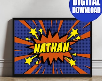 Personalized Comic Book Art: Custom Superhero Poster (Digital Download)
