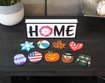 Seasonfuls Interchangeable Seasonal Sign Interchangeable Welcome Sign Mothers Day Gift Last Name Sign