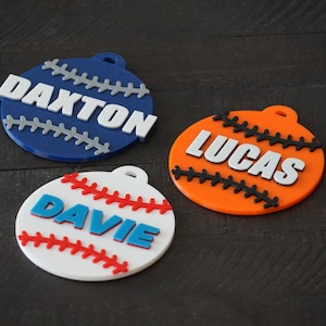 Baseball Tough Bag Tag Personalized Baseball Bag Tag Custom Baseball Keychain Baseball Backpack Tag Personalized Baseball Keychain