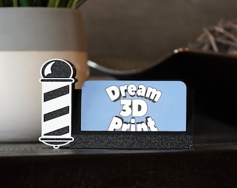 Barber Business Card Holder - Business Card Display Barber Gift Barbershop Gift Men's Hair Salon Beard Shave Barber's Pole