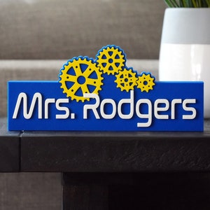 STEM Teacher Name Sign Custom Made Technology Teacher Sign Robotics Teacher Gifts Math Teacher Gift
