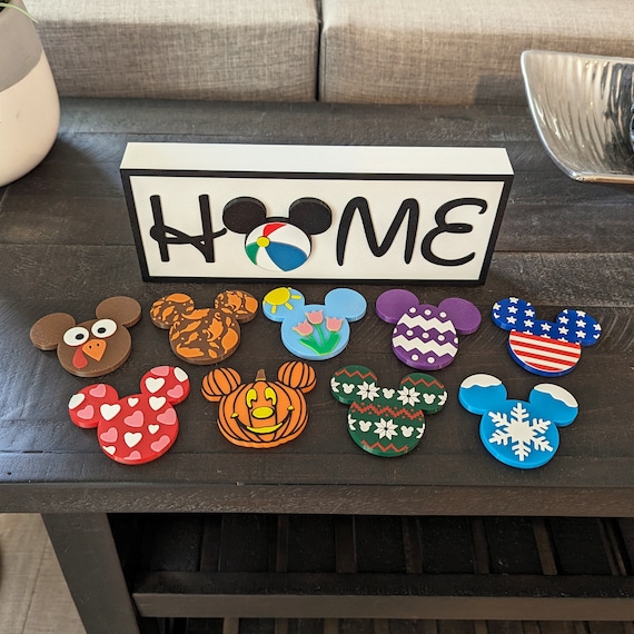 Magic Ears Interchangeable Seasonal Sign Welcome Sign Mouse Ear Sign Mothers Day Gift Last Name Sign