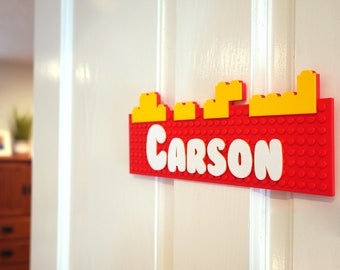 Brick Door Name Sign Kids Door Sign Last Name Sign Kids Room Sign Brick Sign Brick Style Gifts