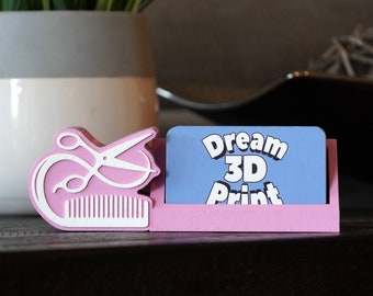 Hair Stylist Business Card Holder - Business Card Display Hair Salon Gift Hair Stylist Gift Barber Gift Beauty Salon Gift Barbershop Gift