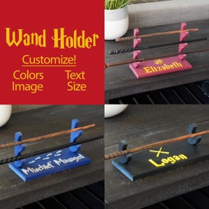Wand Holder Wizard Wand Holder Custom Made 3D Printed Wizard Wand Rack with Name and Image