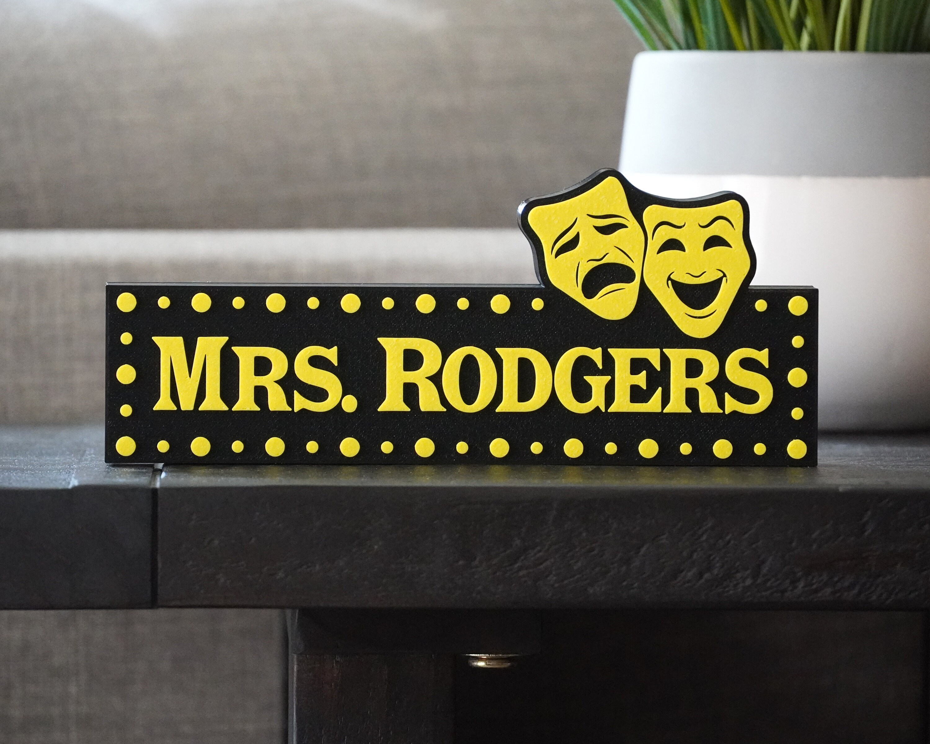 Drama Teacher Name Sign Custom Made 3D Printed Teacher Sign | Etsy