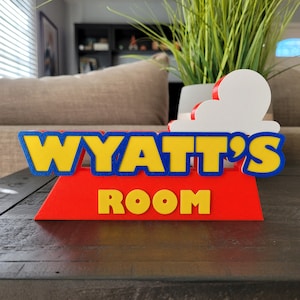 Toy Room Desk Name Sign Custom Made 3D Printed Story Sign for a Birthday Party Nursery Decor Gifts