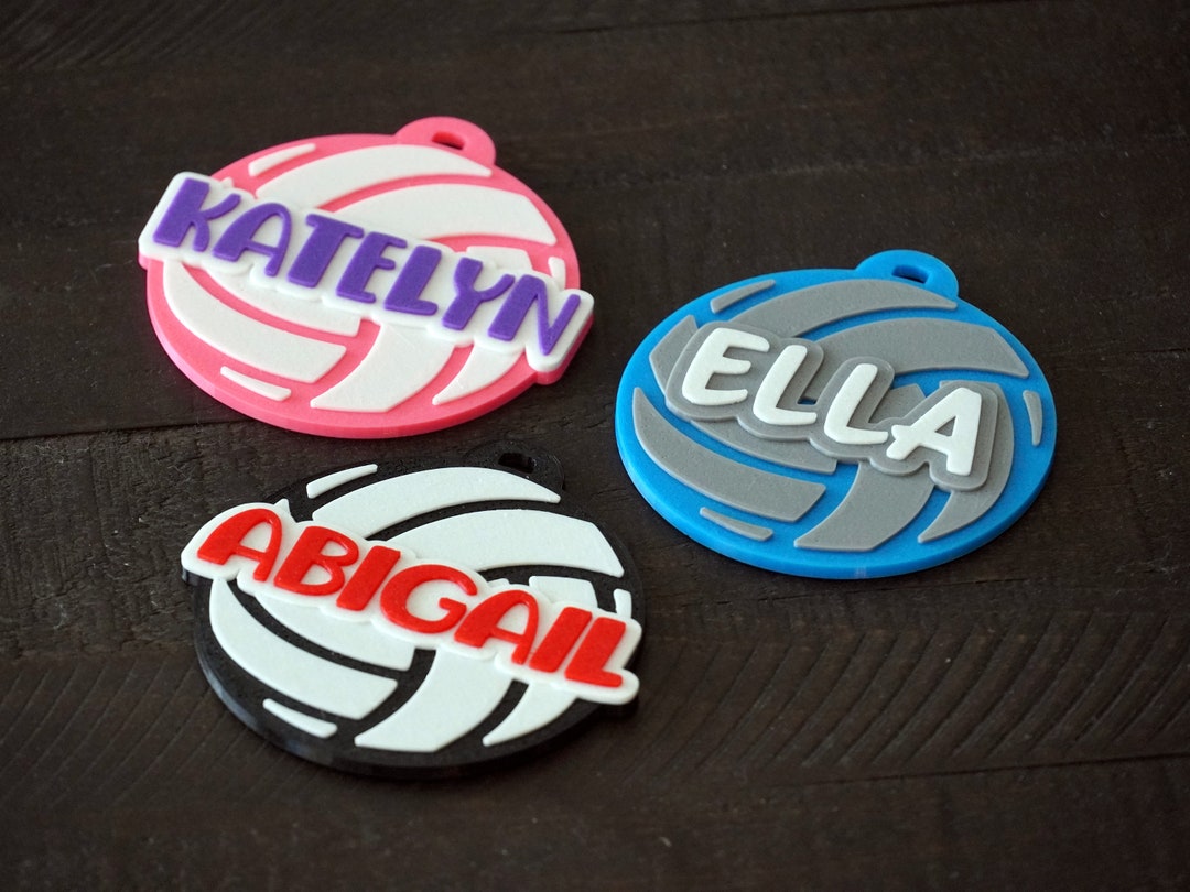 Volleyball Tough Bag Tag Personalized Volleyball Bag Tag Custom