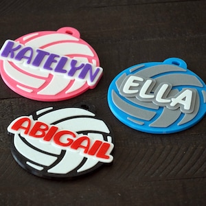 Volleyball Tough Bag Tag Personalized Volleyball Bag Tag Custom Volleyball Keychain Volleyball Backpack Tag Personalized Volleyball Keychain