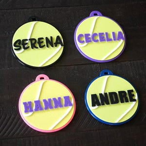 Tennis Tough Bag Tag Personalized Tennis Bag Tag Custom Tennis Keychain Tennis Backpack Tag Personalized Tennis Keychain Tennis Player Gif