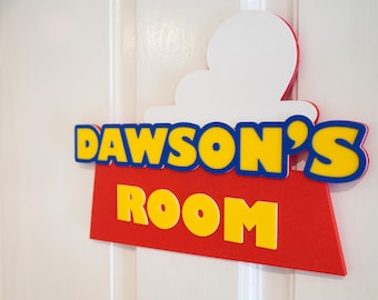 Toy Room Door Name Sign Custom Made 3D Printed Story Sign for a Birthday Party Nursery Decor Gifts
