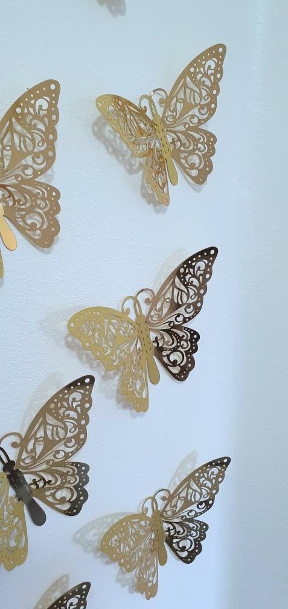 3D Butterfly Wall Art Pack of 12 Gold Type B Etsy UK