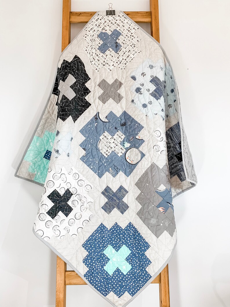 Cross Tile Baby Toddler Quilt Stargazer Collection Light Etsy