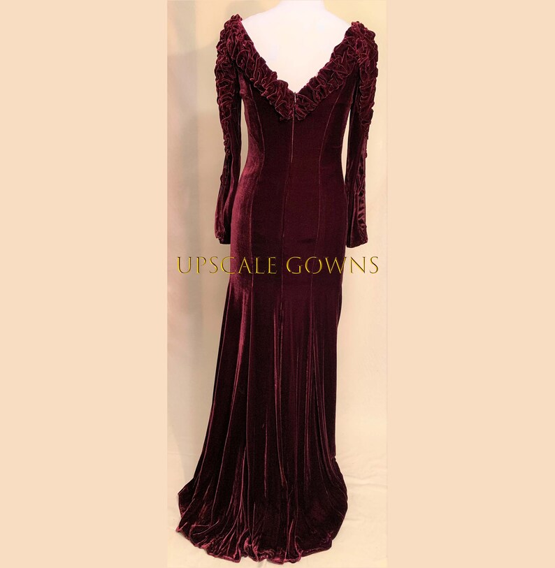 wine evening gown