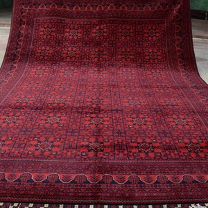 Custom Size Afghan Bokhara rugs, Turkmen handmade Wool rug, KhalMuhammadi Khamyab Bukhara, Tribal rug, Living room, Office, Dining Table rug