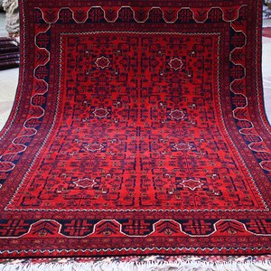 Tappeto afgano 5x7, 7,0 x 5,0 Ft, tappeto fatto a mano, tappeto afgano, tappeto orientale, tappeto Turkman, soggiorno, lana colorante Veg, tappeto Bokhara Area, tappeto tribale