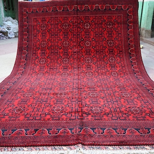 Large Afghan rug, 12 x 8.3 ft, Handmade Rug, Afghan Rug ,Turkmen Rug, Bukhara Rug, Living Room Rug, Area Rug, Oriental Rug, Tribal Rug 9x12