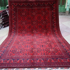 Afghan Rugs, 10.0 x 6.7 Ft, Gorgeous Rug, Handmade Rug, Turkoman, Tribal rug,100%Wool, 7x10 Rug, Bokhara Rug, Living room Area, Oriental rug