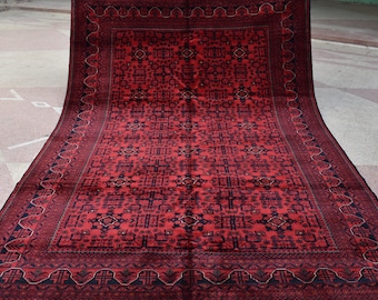 Afghan Bokhara rug, Gorgeous Handmade Afghan Traditional 100%Wool Khall Mohammdi Khamyab Stunning Area Rug, Bukhara Rug,Living room area rug