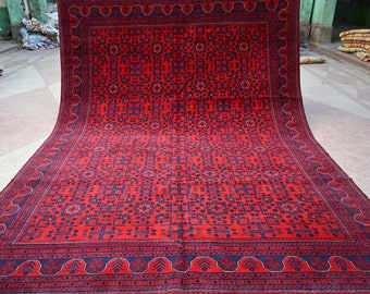 Large Bokhara rug, 11.6 x 8.2 Ft, SALE PRICE, Large Afghan Turkmen, 100% Wool, Khal Mohamadi Kunduz Handmade Rug,Turkoman Large Oriental Rug