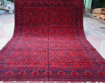 Large Bokhara rug, 11.6 x 8.2 Ft, DISCOUNTED PRICE, Large Afghan Turkmen 100% Wool Charshangi Kunduz Handmade, Turkoman Oriental rug, 8x11