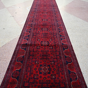 Afghan Runner, 19.3 x 2.9 Ft, Top Quality Runner Rug, Hallway Runner Rug, Long Runner, Dimand Gol Runner, Bukhara Runner, Turkmen Rug Runner