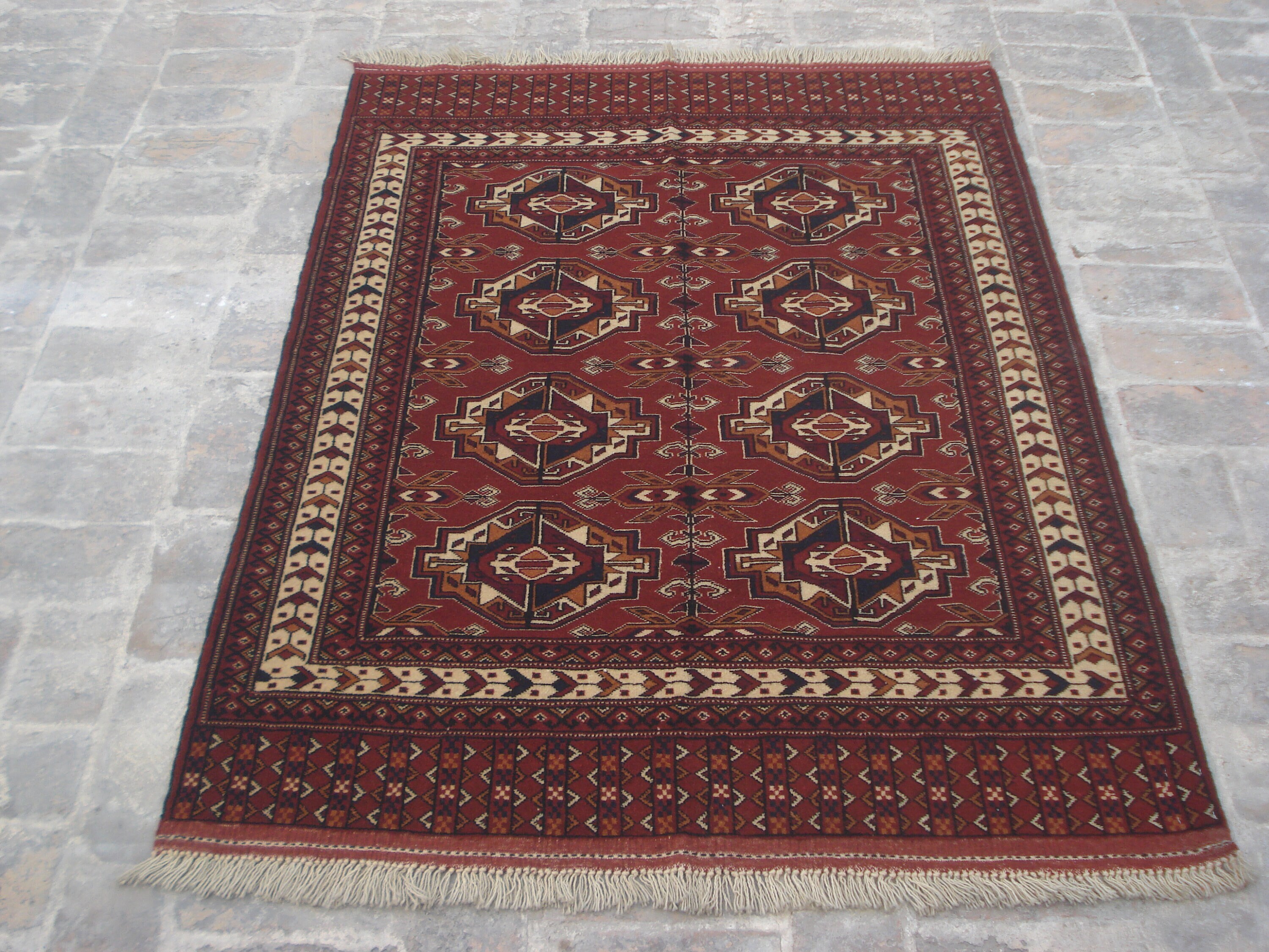 Vintage Rug, 5.1 X 4.0 Ft, Gorgeous Antique Afghan Rug, 100% Wool 