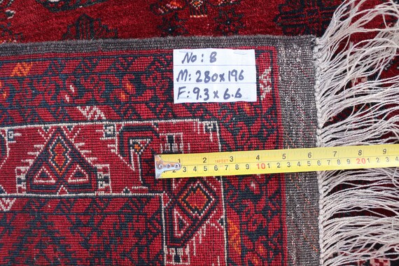 Hand Knotted Vintage Wool Bokhara Rug No. 201 Hand Knotted Vintage Wool Bokhara Rug No. 201
