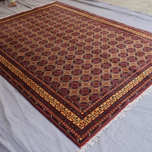 Large Afghan rug, 8x11 Ft, SPECIAL SALE, Top Quality Soft Pile 100 % Wool Handmade Rug, Natural veg dyes, Oriental Area Rug, Vintage Carpet image 9