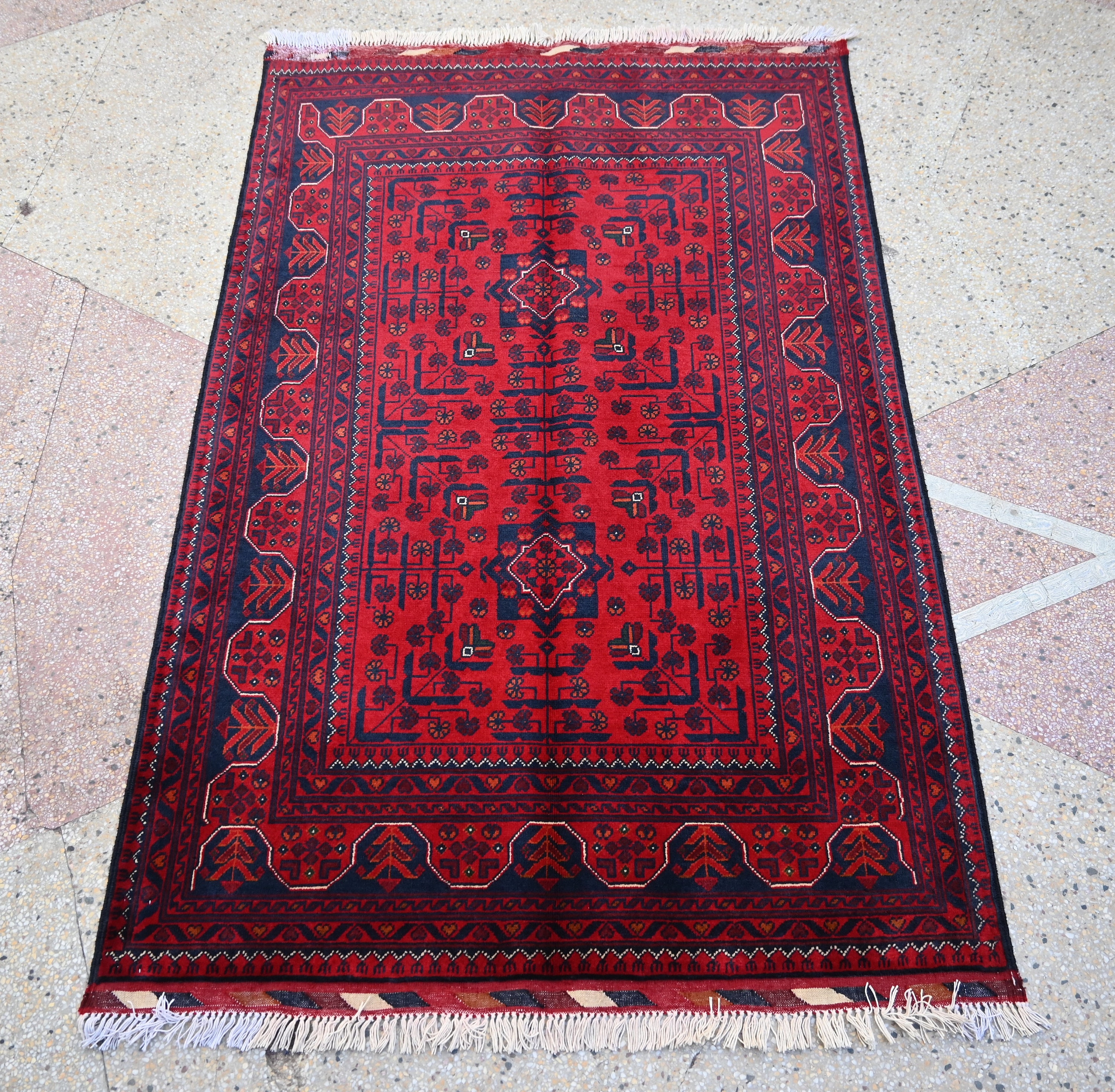 Afghan Rug, 5.4 X 3.5 Ft, Gorgeous Rug, Handmade Rug, Turkoman ...