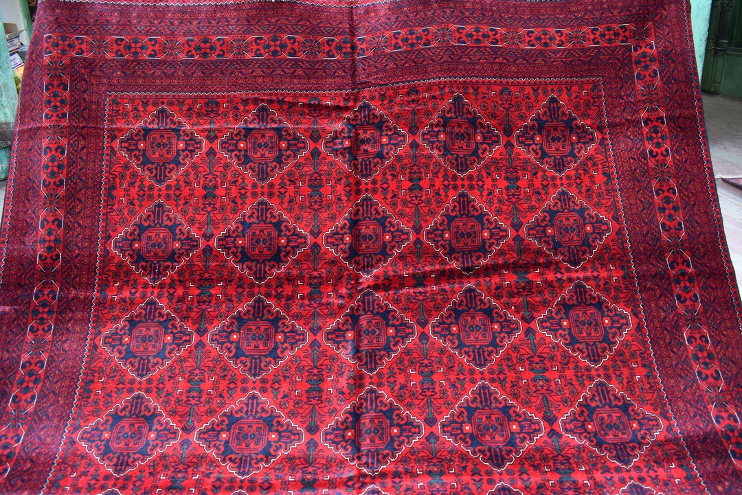 Hand-Knotted Bukharayi Rug – Brown 59” x 40” | Traditional Afghani Wool Rug