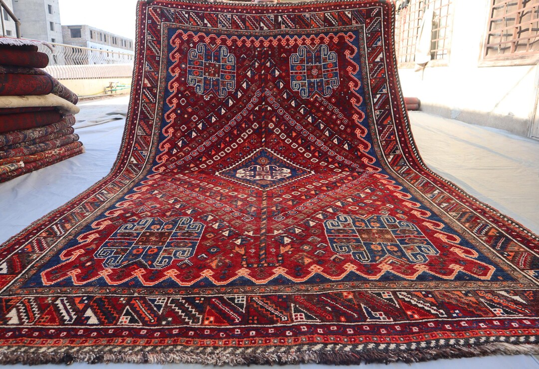 Chinese Rug 1950 5'2x8'3 Collectors Piece 1950s Antique Rug, Afghan Hand Knotted Wool ...