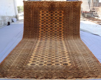 6'4x9'8フィートのヴィンテージラグ、アフガニスタンブハラ