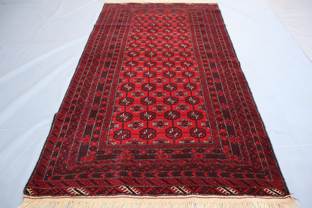 1970s Turkmen Mowri Rug 3'10x6'7 Collectors Piece Vintage Rug, High ...