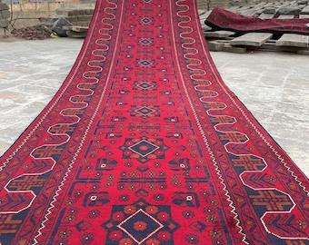 CUSTOM SIZE, RUNNERS, Top Quality Stunning Long Handmade Afghan Turkmen Runner, Hall way Runner, Bukhara Wool Khamyab Khal Mohammadi runner