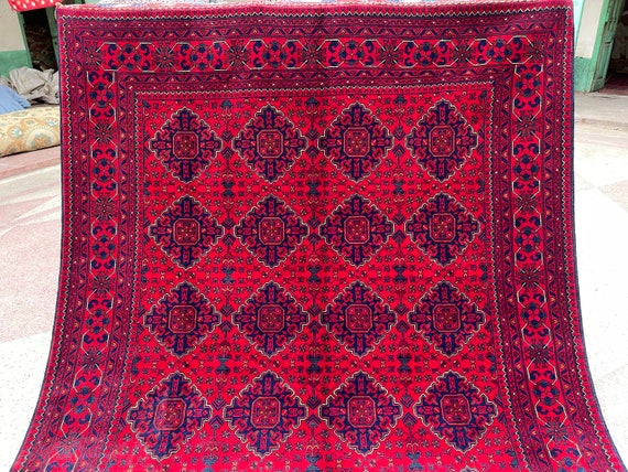 Handgefertigter Teppich, 300 x 200 cm, zum RABATTIERTER PREIS, Großer Afghan Turkoman Charshangi Kunduz, 100% Wolle, Handgemachter Bokhara, Orientteppich