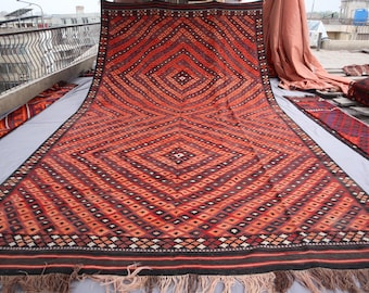 8'4 x 14 ft 大型ラグ 1960年代アンティーク アフガン キリム ラグ