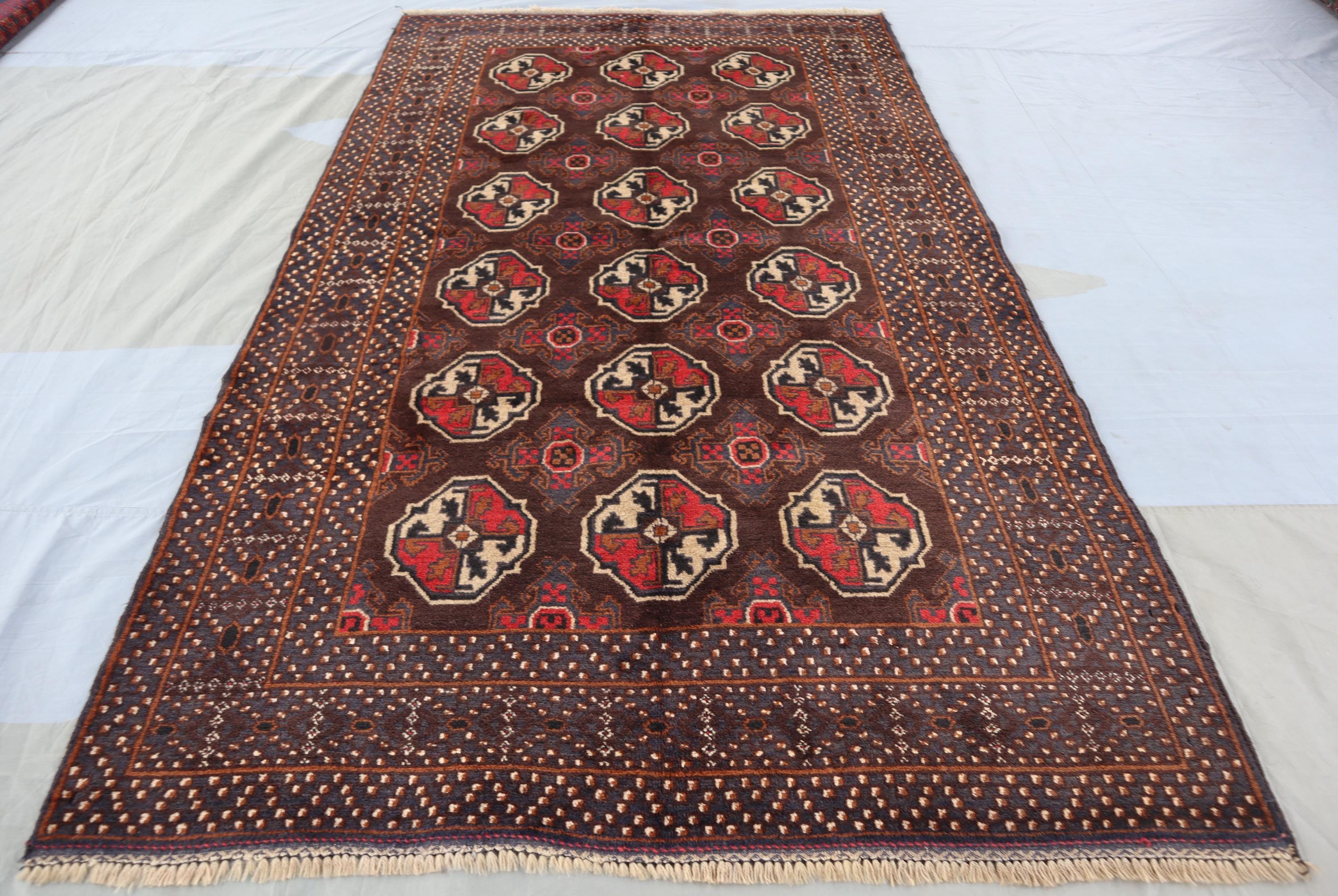 1970s Vintage Rug 4x7 Ft/ Turkmen Antique Natural Veg Dyes Soft