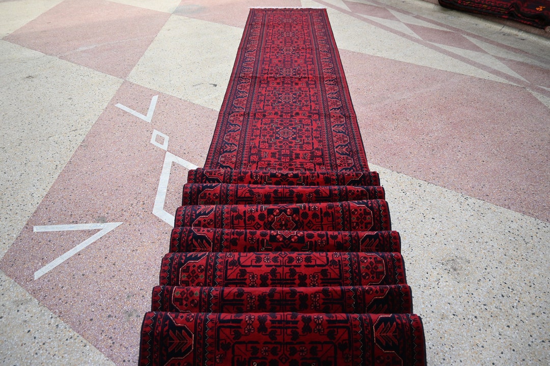 32 Ft Long Runner Rug, Best Quality Turkmen Tribal Hallway Runner ...