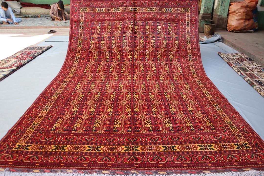 Antique Area Rug 7x10, Ft Vintage Afghan Handmade Authentic Wool Area ...