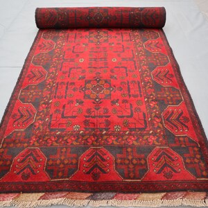 2&#39;9x9&#39;5 ft Vintage Runner Rug/ Handmade Tribal Rug/ Khal Muhammadi Bukhara design Oriental Rug/ Afghan Turkmen 10 ft Kitchen Hallway runner