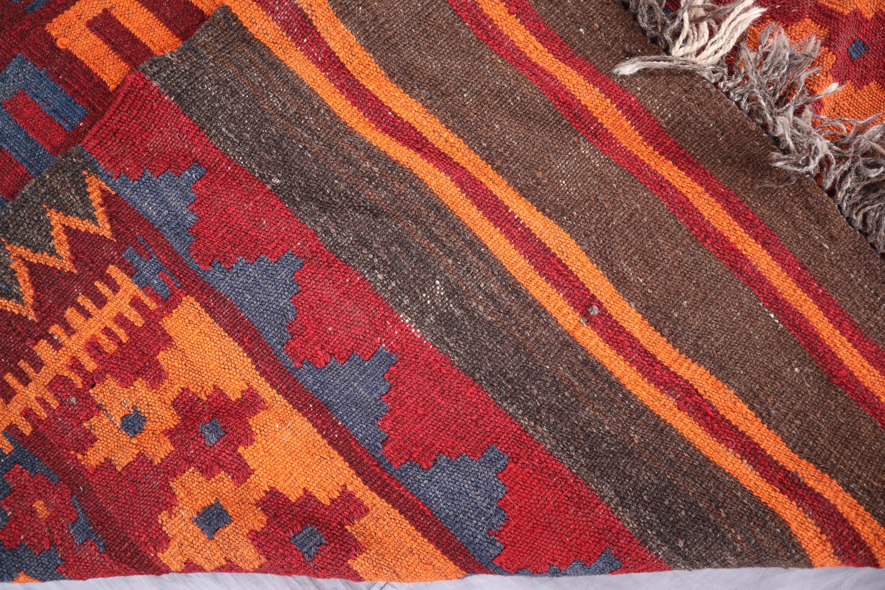 8x14 大型 1950年代 アンティーク アフガン キリム ラグ、本物の平織り