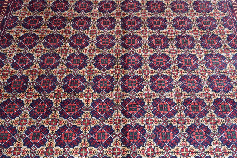 Large Afghan rug, 8x11 Ft, SPECIAL SALE, Top Quality Soft Pile 100 % Wool Handmade Rug, Natural veg dyes, Oriental Area Rug, Vintage Carpet image 5