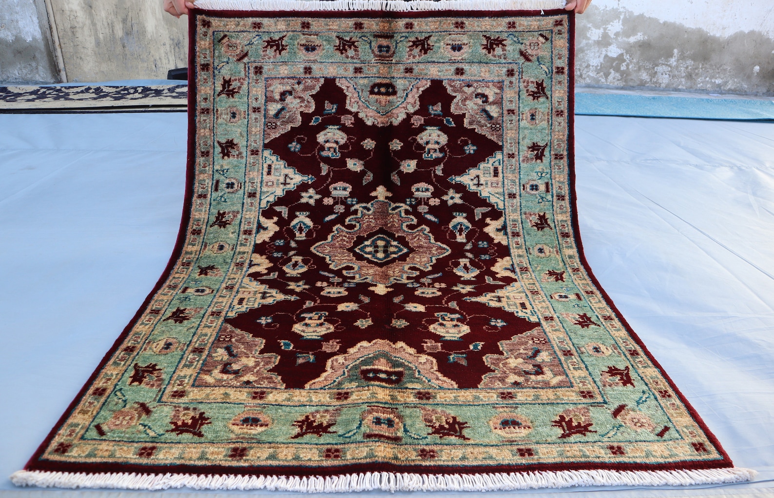 3x4 Afghan Decor Rug - Vintage Hand Knotted Veg Dye Wool Rug - Bedroom ...