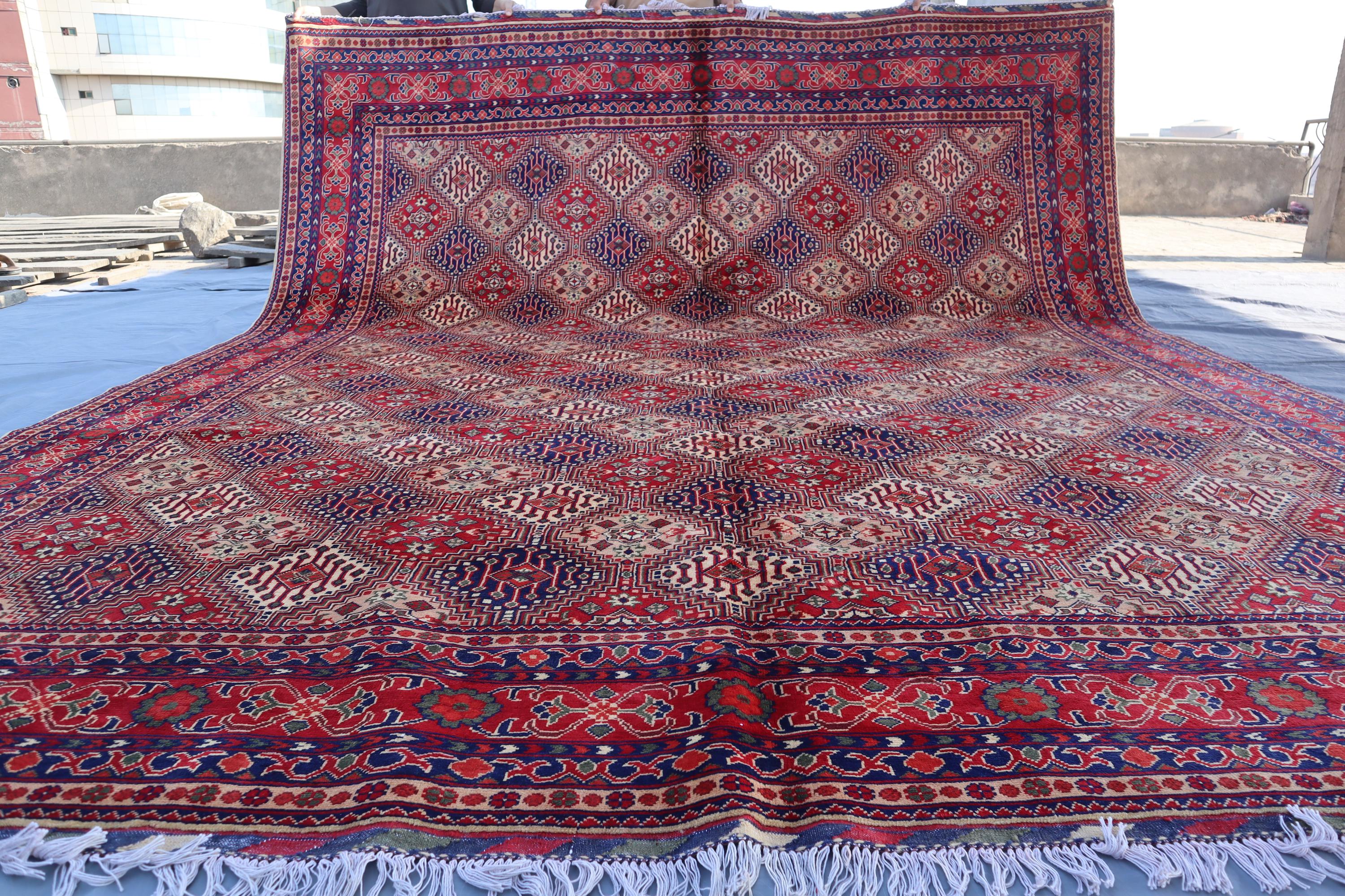 大型10 x 12フィートエリアラグ。上質なアフガニスタンハンドメイド