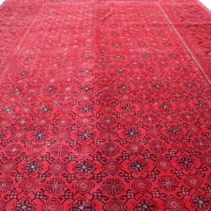 Turkmenischer Bashiri Teppich 2&#39;5 x 2&#39;8 Fuß, Afghanischer Hochflorteppich, Antiker Orientalischer Roter Teppich für Schlafzimmer Wohnzimmer Teppich